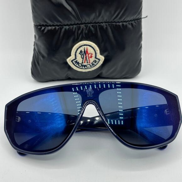 MONCLER Tronn Shield Sunglasses ML0260 Bright Blue Mirror Unisex - Picture 4 of 13